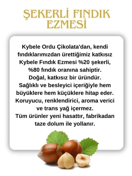 Kybele Şekerli Fındık Ezmesi 300 GR - Resim 2
