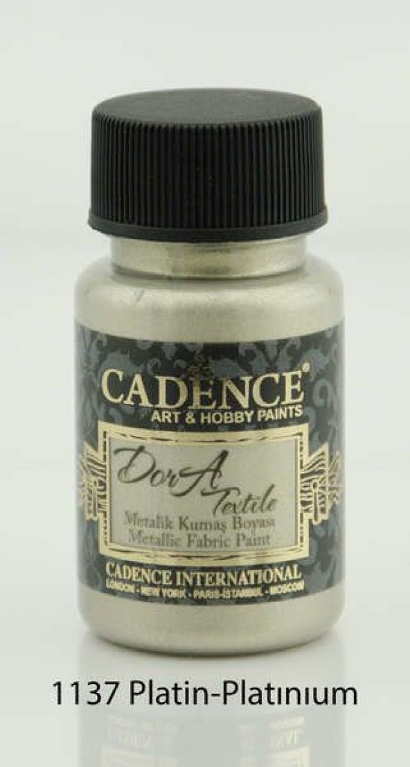 Cadence Dora Textile Metalik Kumaş Boyası 50 ml. 1137 PLATİN ürün görseli 1