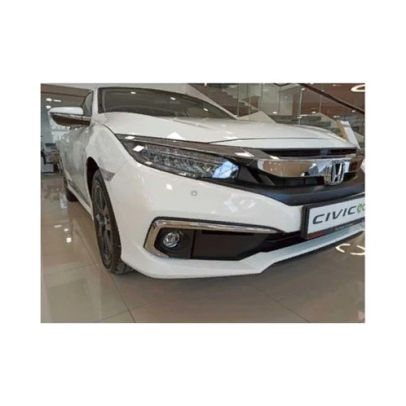 Çmk Honda Civic Fc5 2019-2021 Ön Sis Kaşı Kaplaması Nikelaj (Makyajlı Kasa) ürün görseli 1