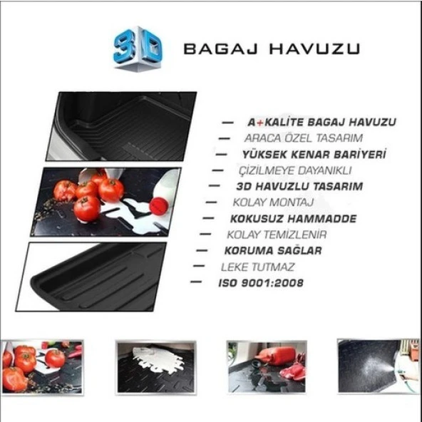 Rizline Opel Combo 2012-2018 3D Bagaj Havuzu - Resim 4