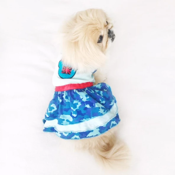 TEDDY BLUE KÖPEK ELBİSESİ  by Kemique  Köpek Kıyafeti ürün görseli 1