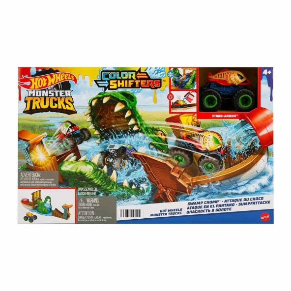 Hot Wheels Monster Trucks Renk Değiştiren Araçlar Timsahdan Kaçış Oyun Seti ürün görseli 1