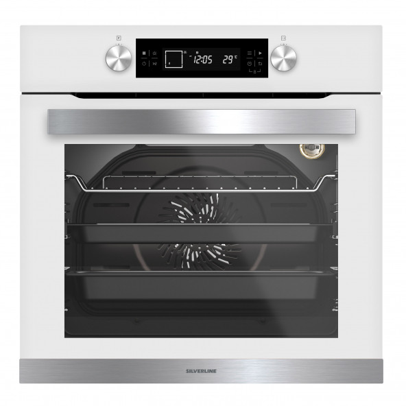 Silverline BO65E5W01 Beyaz Cam Ankastre Fırın 14 Program Multifonksiyonel ürün görseli 1