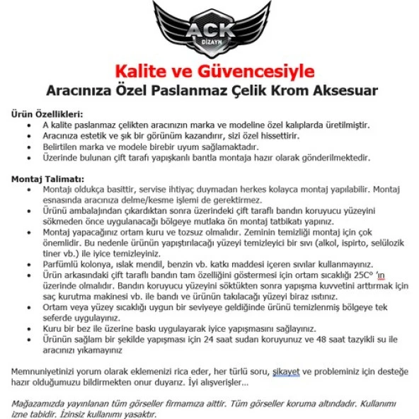 Ack Dizayn Bmw E90 Krom Cam Çıtası - Resim 2