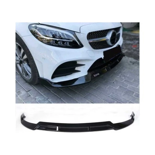 Çmk Mercedes W205 2019+ C Serisi Ön Lip Brabus- Piano Black (Parlak Siyah) ürün görseli 1