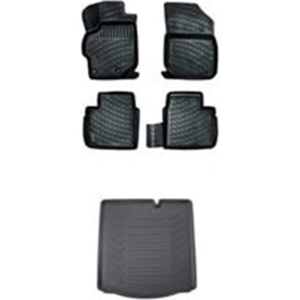 Rizline Ford Courier 3D Havuzlu Paspas + Bagaj Havuzu Set ürün görseli 1