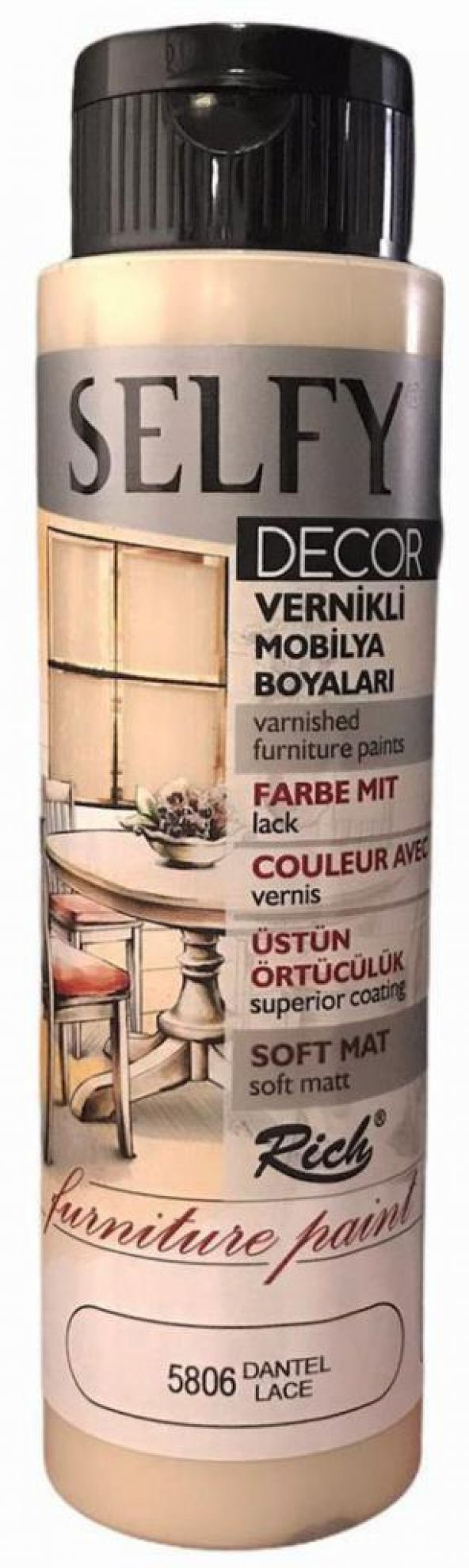 Rich Selfy Decor Vernikli Boya 500cc Dantel 5806 ürün görseli 1