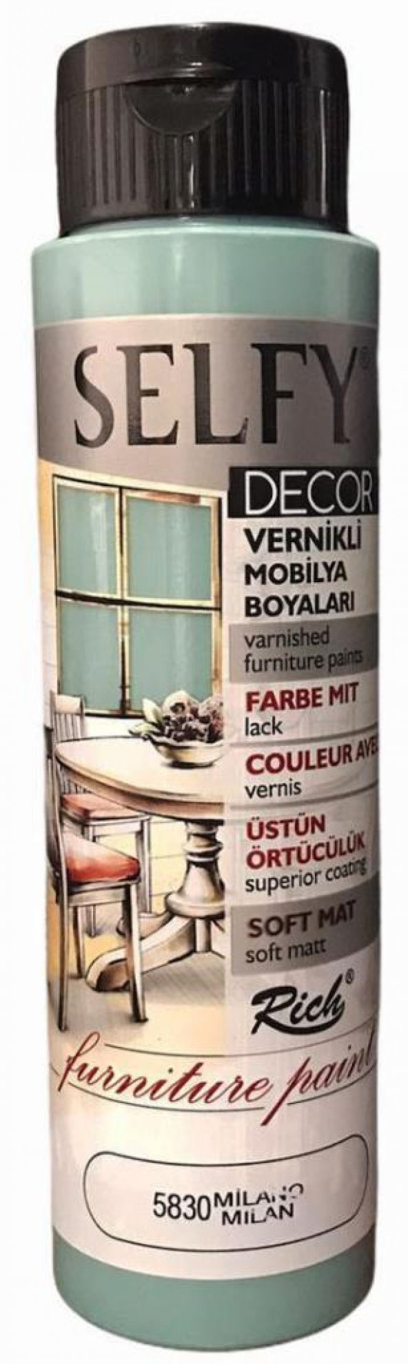 Rich Selfy Decor Vernikli Boya 500cc Milano 5830 ürün görseli 1