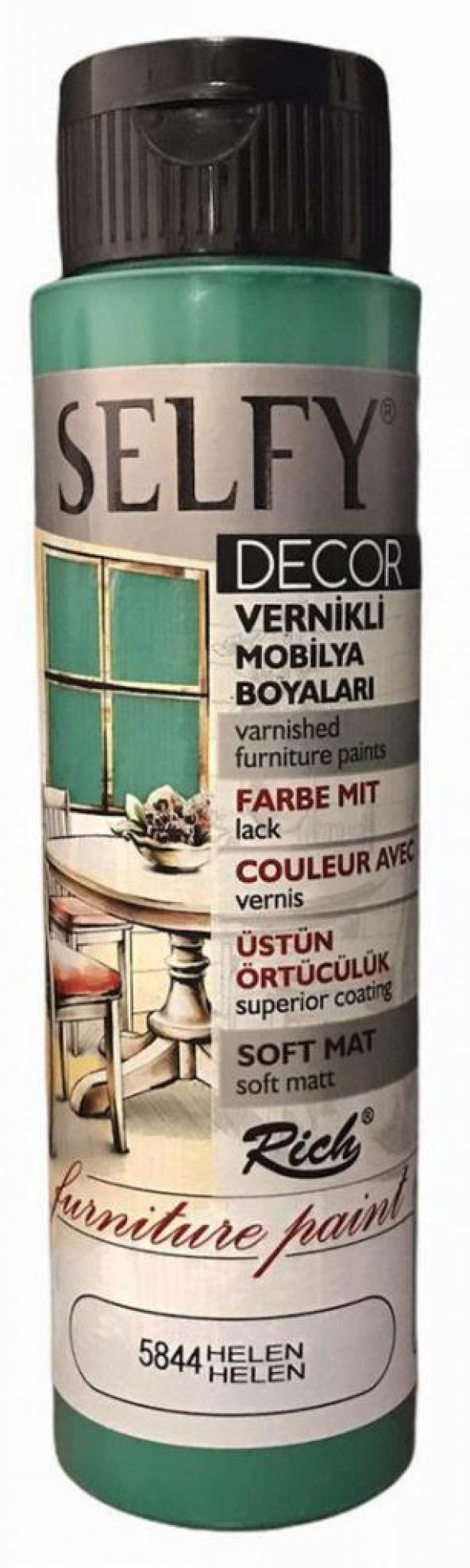 Rich Selfy Decor Vernikli Boya 500cc Helen 5844 ürün görseli 1