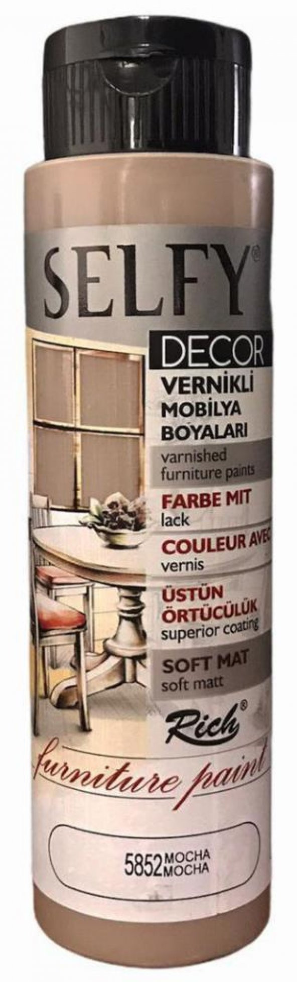 Rich Selfy Decor Vernikli Boya 500cc Mocha 5852 ürün görseli 1