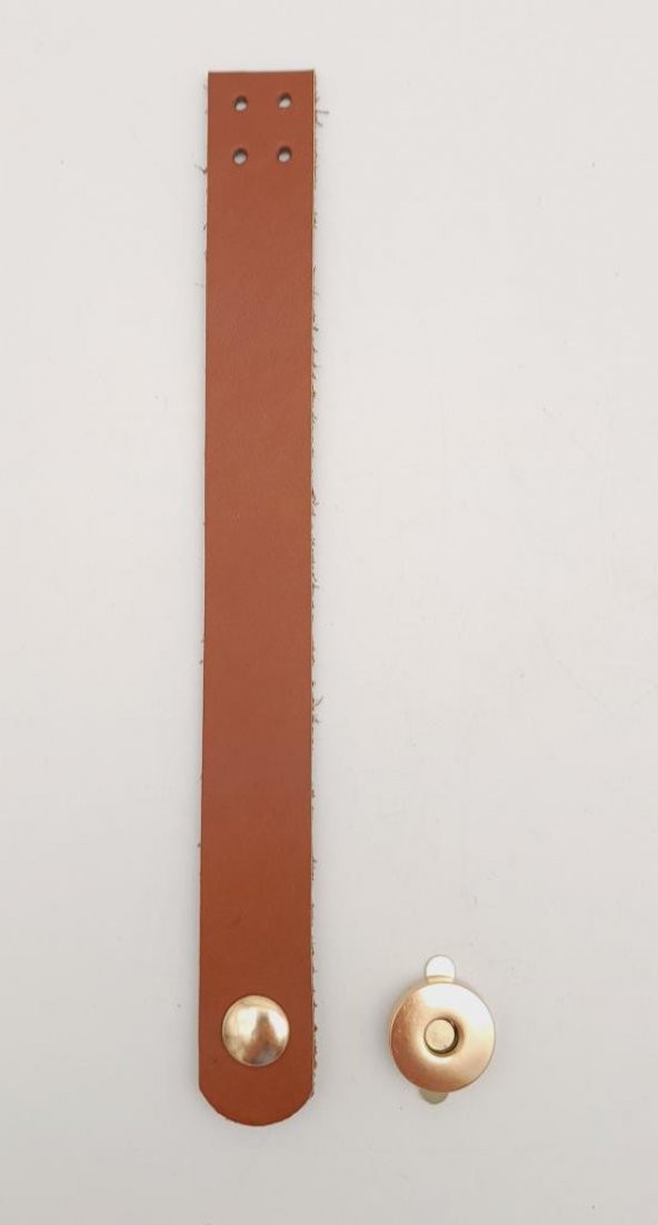 Angel Çanta Aksesuar 18x2 cm Taba Gerçek Deri Düz Çanta Kapağı Light Gold Metalli ürün görseli 1