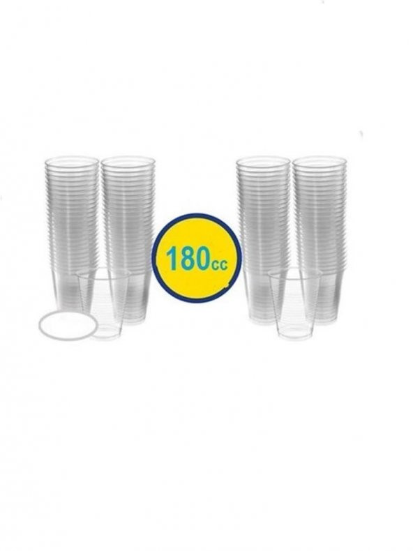 ASORTY BARDAK SEFFAF PLASTIK 180 CC 100LU ürün görseli 1