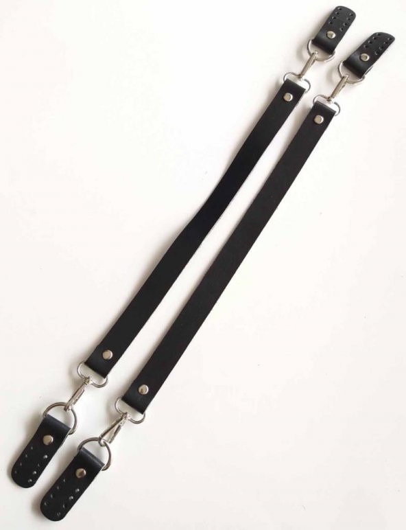 Angel Çanta Aksesuar Gerçek Deri 55 Cm Misu Model Çift Sap Siyah Gümüş Metal ürün görseli 1