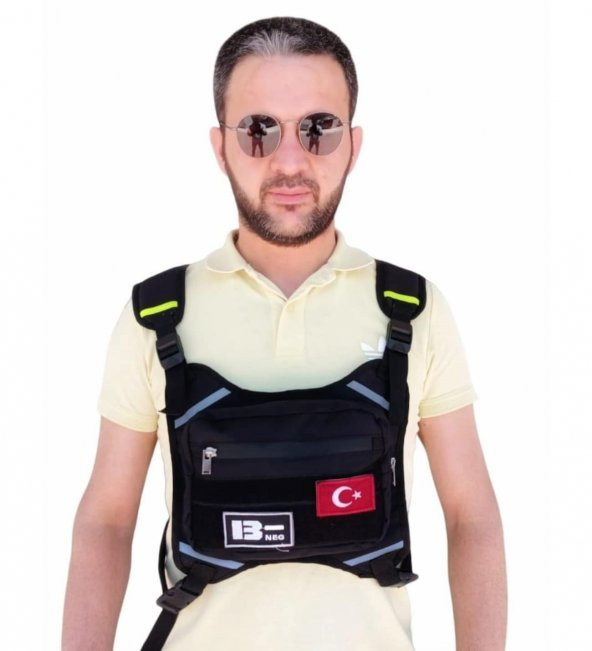 Motorcu Göğüs Çantası Reflektörlü Su Geçirmez Kan Grubu B- ürün görseli 1