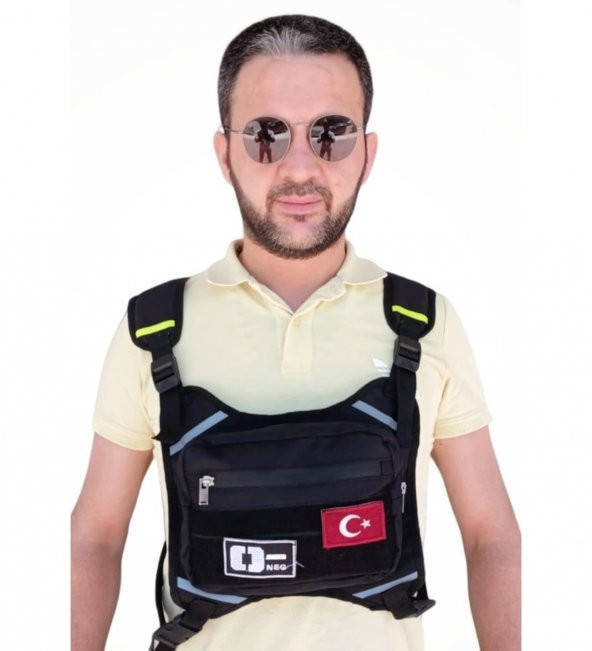 Motorcu Göğüs Çantası Reflektörlü Su Geçirmez Kan Grubu 0rh- ürün görseli 1