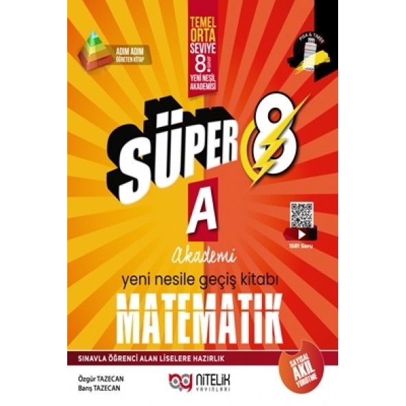 Nitelik Yayınları Süper 8. Sınıf Matematik A Akademi Yeni Nesile Geçiş Kitabı ürün görseli 1