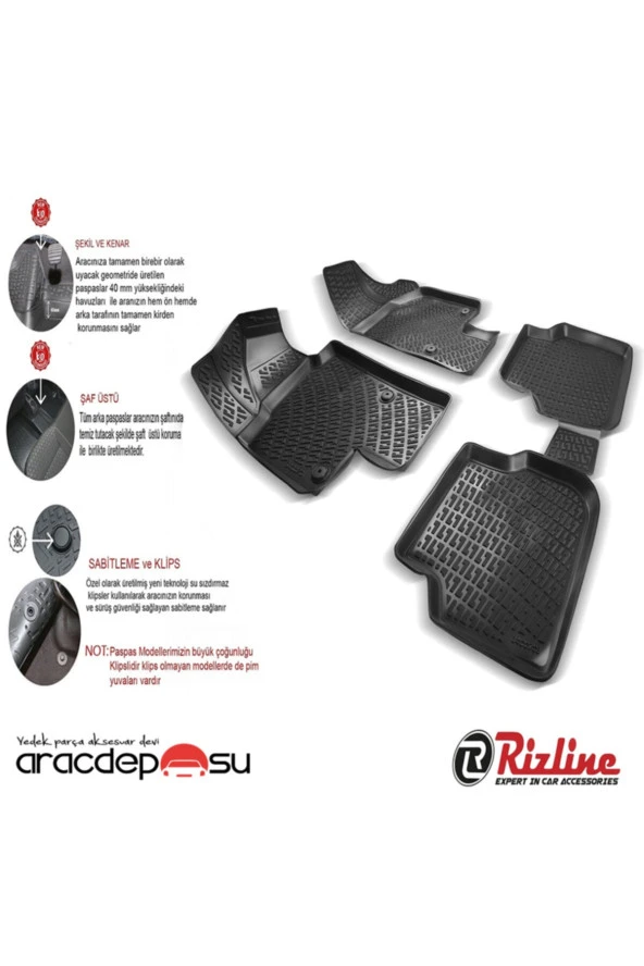 Audi A3 2003-2012 3d Havuzlu Paspas - Resim 2