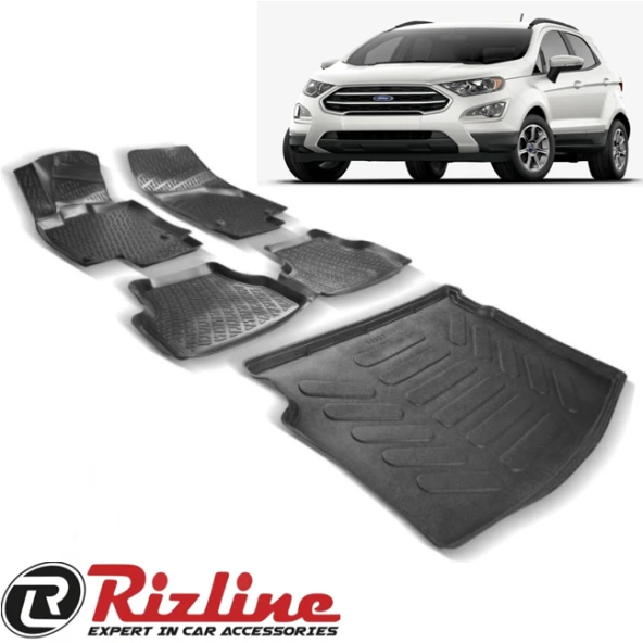RİZLİNE Ford Ecosport 3D Havuzlu Paspas + Bagaj Havuzu ürün görseli 1