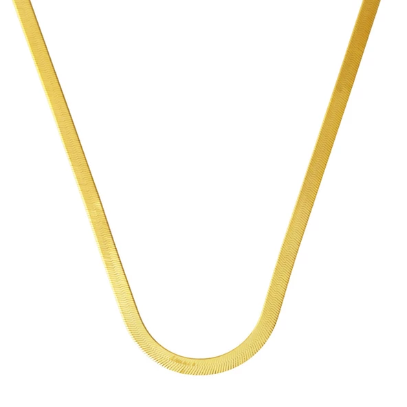 3,5mm Enli Altın Ezme Zincir 14 Ayar 45 cm. ürün görseli 1