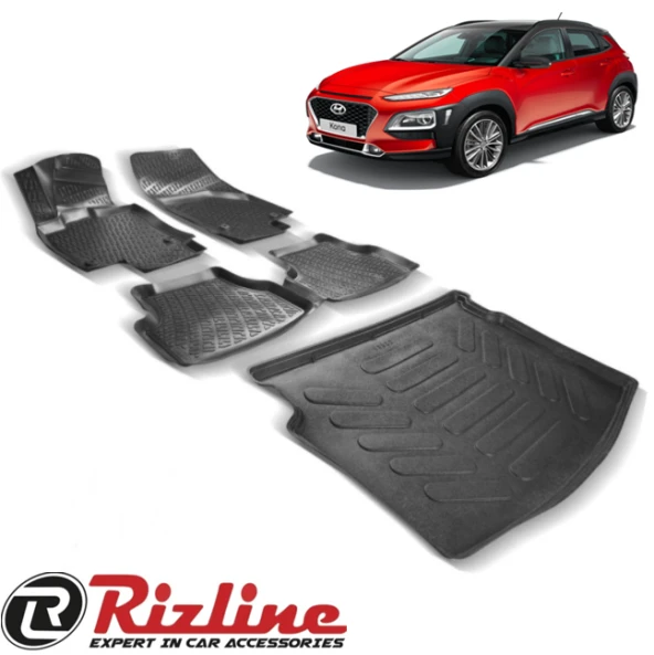 Rizline Hyundai Kona 3D Havuzlu Paspas + Bagaj Havuzu ürün görseli 1