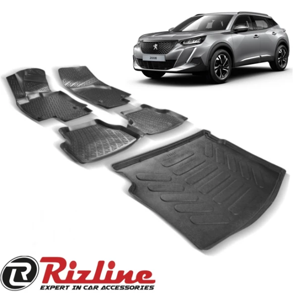 Rizline Peugeot YENİ 2008 2020 3D Havuzlu Paspas+Alt Bagaj Havuzu ürün görseli 1