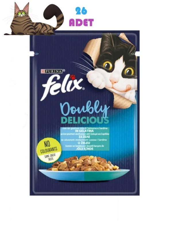 Felix Adult Jöle İçinde Somon Sardalya 85 Gr Yaş Mama 26 ADET ürün görseli 1