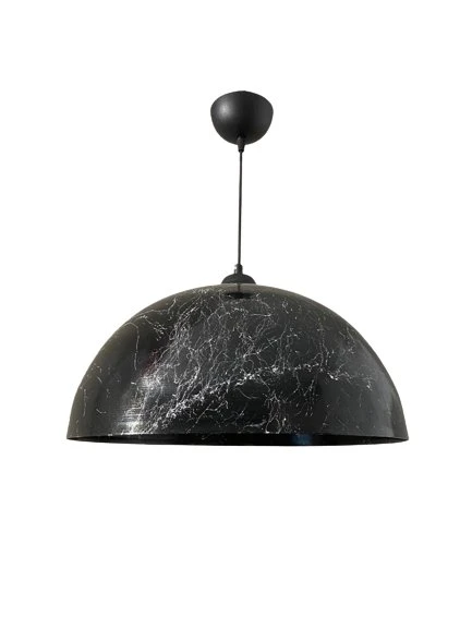 Dylight Retro Siyah Mermer Desenli Dekoratif Tekli Rustik Metal Sarkıt Avize 40 Cm ürün görseli 1