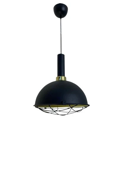 Dylight Retro Metal Dekoratif Rustik Kafesli Siyah Tekli Sarkıt Avize Çap 30 cm ürün görseli 1