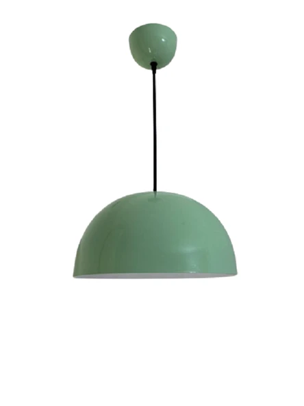 Dylight Retro Metal Su Yeşili Dekoratif Rustik Kafe Mutfak Aydınlarma Sarkıt Avize Çap:40 cm ürün görseli 1