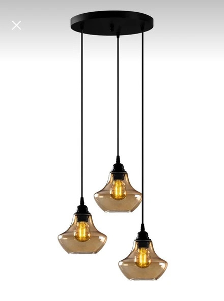 Dylight Diana Retro Metal Bal Camlı Dekoratif Rustik Sarkıt Avize çap:30 cm ürün görseli 1