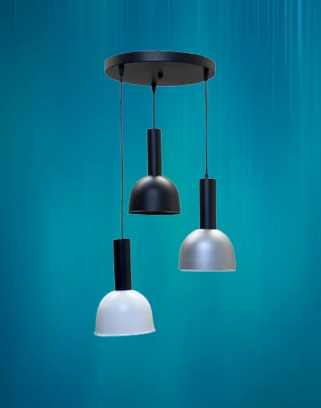 Dylight Lizie Retro Metal Dekoratif 3 lü Modern rustik Sarkıt Avize Çap:30 cm ürün görseli 1