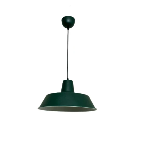 Dylight Retro Gofrato Haki Yeşil Metal Dekoratif Tekli Kafe Mutfak Aydınlatma Avize Çap:30 cm ürün görseli 1