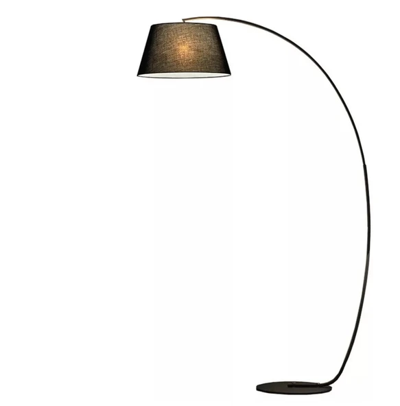 Dylight Retro Metal Dekoratif Rustik Siyah C Kol Başlık Köşe Lambası Lambader Başlık Çap:40 cm ürün görseli 1