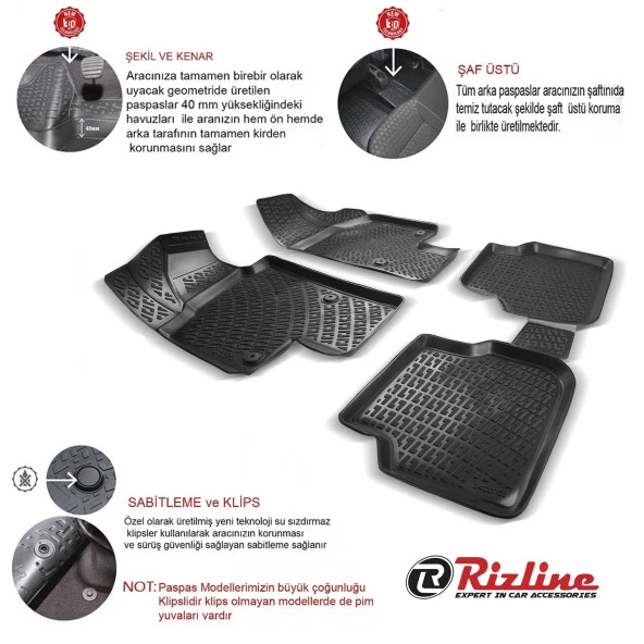 Rizline Opel Astra J 2009-2015 3D Havuzlu Paspas - Resim 2