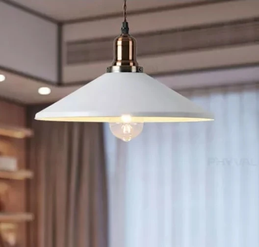 Dylight Retro Metal Dekoratif Beyaz Kafe Mutfak Atdınlatma Avize çap:40 cm ürün görseli 1