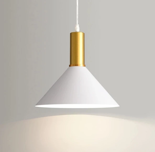 Dylight Retro Metal Beyaz Dekoratif Rustik Kafe Mutfak Sarkıt Avize çap:30 cm ürün görseli 1