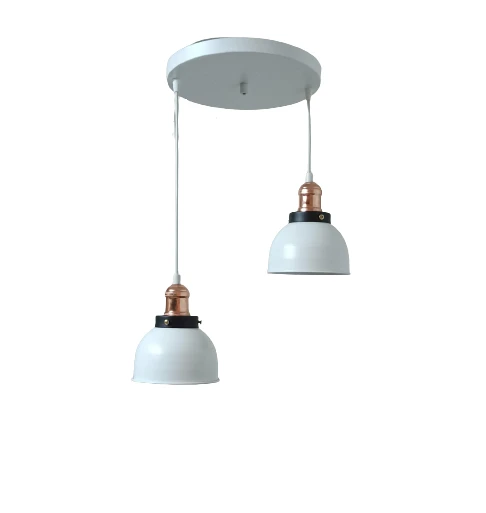 Dylight Retro Metal Beyaz 2 li Eskitme Duylu Dekoratif Rustik Sarkıt Avize Çap :30 cm ürün görseli 1