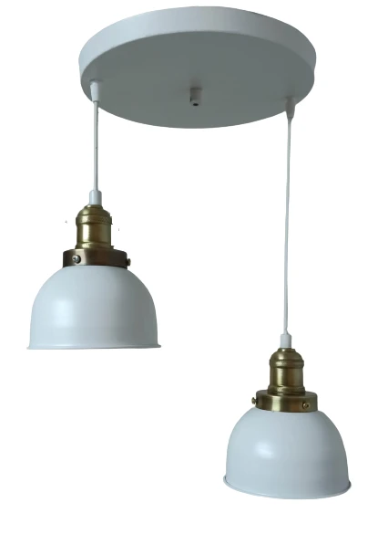 Dylight Retro Metal Beyaz 2 li Eskitme Duylu Dekoratif Rustik Sarkıt Avize Çap :30 cm ürün görseli 1