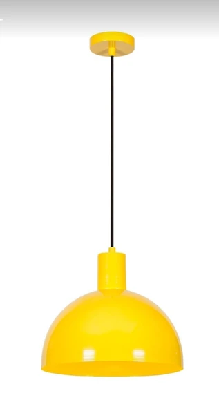 Retro Metal Sarı Dekoratif Kafe Mutfak Sarkıt Avize Çap.30 cm ürün görseli 1