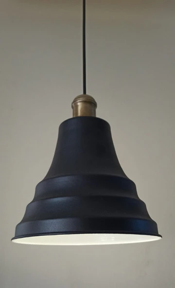Dylight Retro Metal Siyah Eskitme  Duylu Dekoratif Rustik Tekli Sarkıt Avize Çap:27 cm ürün görseli 1
