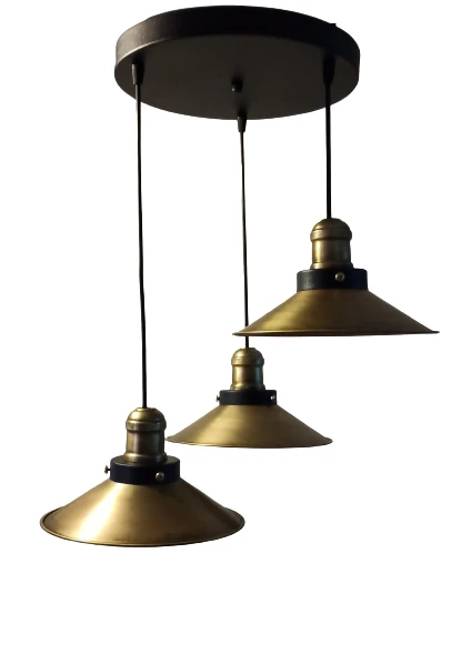 Dylight Retro Eskitme Kaplama 3 Lü Dekoratif Rustik Sarkıt Avize Çap 30 cm ürün görseli 1