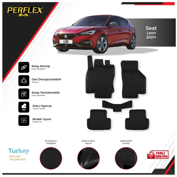 Seat Leon 2021+ 3D Havuzlu Paspas ürün görseli 1