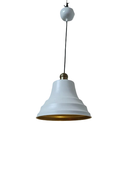 Dylight Retro Metal Eskitme Duylu Beyaz içi Gold Tekli Sarkıt Avize Çap.27 cm ürün görseli 1
