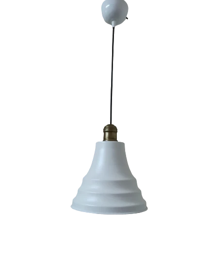 Dylight Retro Metal Eskitme Duylu Beyaz içi Beyaz Tekli Sarkıt Avize Çap.27 cm ürün görseli 1