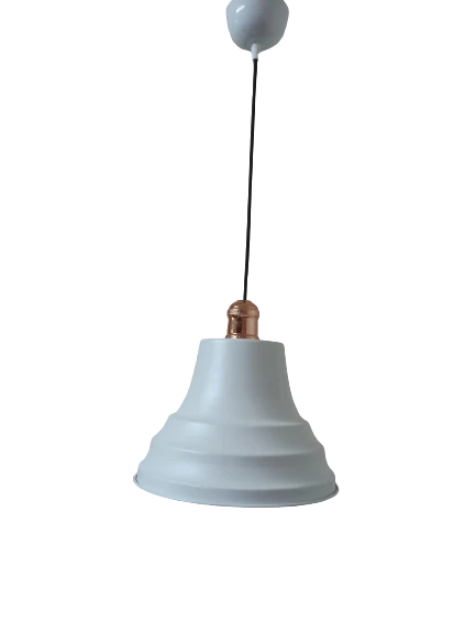 Dylight Retro Metal Bakır Duylu Beyaz içi Beyaz Tekli Sarkıt Avize Çap.27 cm ürün görseli 1