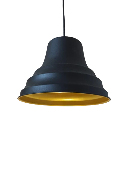 Dylight Retro Metal Dekoratif Sarkıt Avize Siyah İçi Gold Çap:27 cm ürün görseli 1