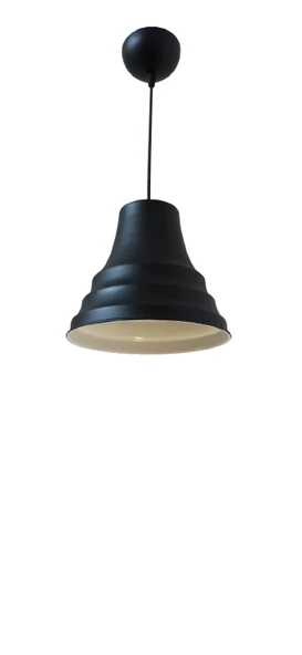 Dylight Retro Metal Dekoratif Siyah İçi Beyaz Cafe Mutfak Tekli Sarkıt Aydınlatma Çap:23 Cm ürün görseli 1