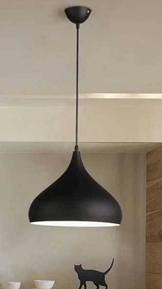 Retro Metal Dekoratif Siyah Tekli Sarkıt Avize Çap:43 cm ürün görseli 1