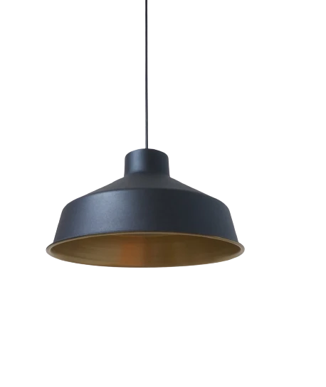 Retro Metal Siyah Dekoratif Siyah İçi Gold Kafe Mutfak Avize Çap:30 cm ürün görseli 1