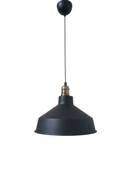 Retro Metal Siyah Dekoratif Eskitme Duylu Kafe Siyah İçi Siyah Mutfak Avize Çap:30 cm ürün görseli 1